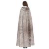 GFXEDSAH Classic Hooded Cloak with Snakeskin Print, Unisex, Halloween Cosplay Velvet Cape for Adults view 4