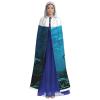 ETASUIOL Blue Shark Print Full-Length Halloween Hooded Cloak Costume view 2