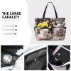 YQxwJL Rose Teacups Shabby-Print Shoulder Tote, Black, One Size view 3