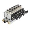 4R210-08 2F-10F Manual 2-Way, 5-Position Push-Pull Pneumatic Valve Manifold Switch (6 In, 4 Out, 8 Stations) view 1