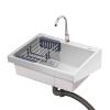 Stainless Steel Utility Sink with Drainboard, Wall-Mount view 1