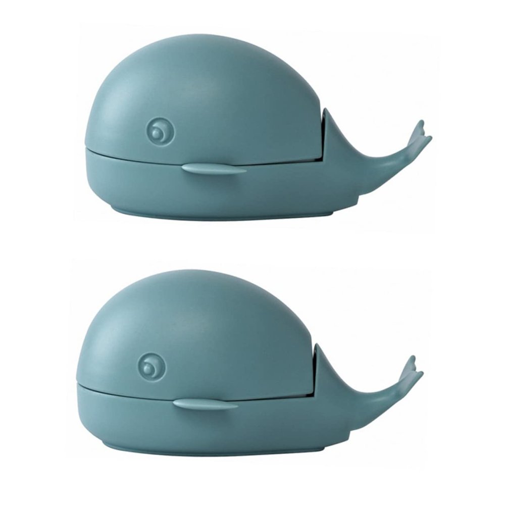 ORFOFE Laundry Cleaning Brushes, Blue, 2-Piece Set, PP/PE, Whale-Shaped, Compact