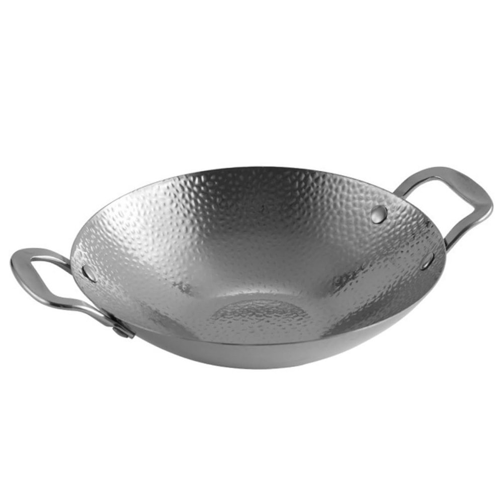 COLLBATH Stainless Steel Cooking Pot with Double Handles, Hammered Texture, Non-Slip and Limescale-Free, for Dry Pot and Spicy Hot Pot Cooking