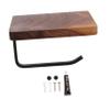 Homoyoyo Flat Black Aluminum Toilet Paper Holder with Shelf, Adhesive or Drill-Mount view 1