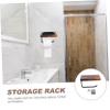 Homoyoyo Flat Black Aluminum Toilet Paper Holder with Shelf, Adhesive or Drill-Mount view 4