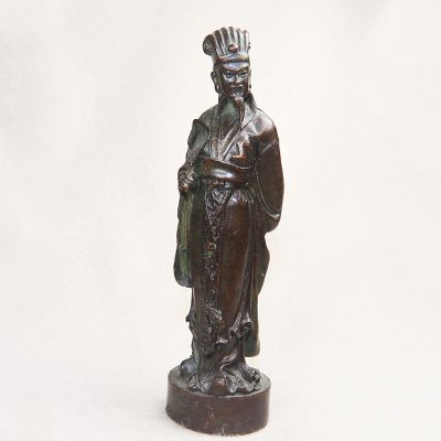Zhuge Liang Copper Brass Figures for Living Room, Bedroom, Office, or Classroom