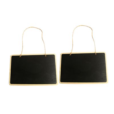 STOBOK 2-Piece Wooden Chalkboard Set, Black, Wipeable, with Wood Edge