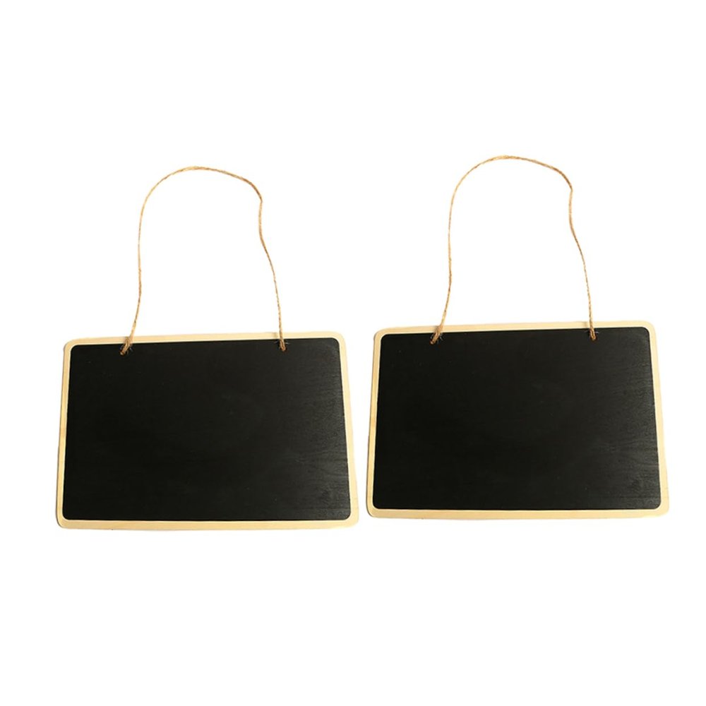 STOBOK 2-Piece Wooden Chalkboard Set, Black, Wipeable, with Wood Edge