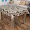 laro Washable PVC Oilcloth Tablecloth, Christmas Wreath Gray and White, 55 x 157 in view 2