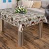 laro Washable PVC Oilcloth Tablecloth, Christmas Wreath Gray and White, 55 x 157 in view 3