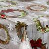 laro Washable PVC Oilcloth Tablecloth, Christmas Wreath Gray and White, 55 x 157 in view 4