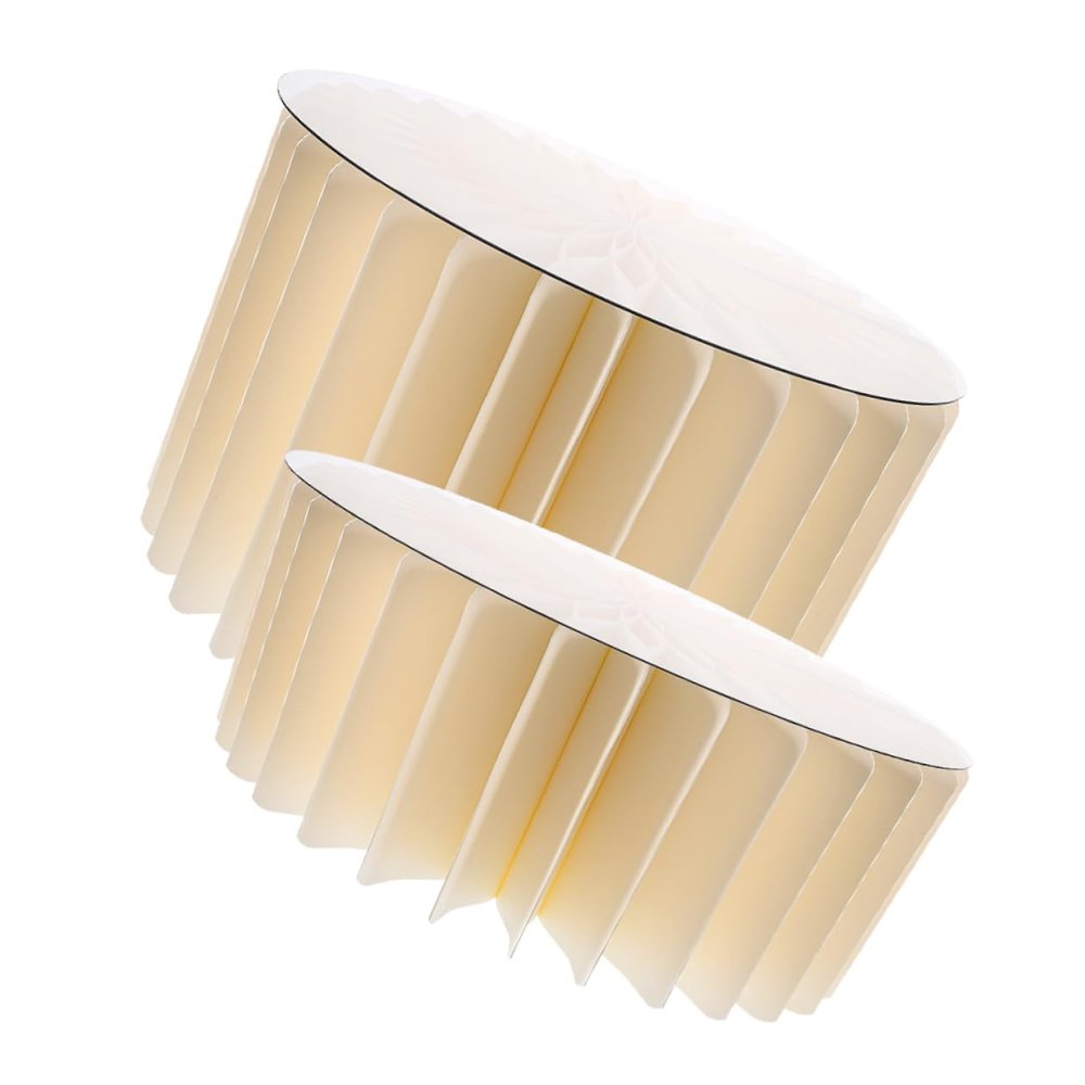 2-Pack Foldable Cylindrical Paper Pedestal Stands with Acrylic Plates