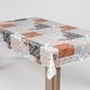 laro Washable PVC Oilcloth Tablecloth, Rectangular, Autumn Leaves Brown/White, 110 x 130 cm view 1