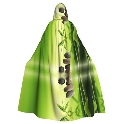 NBSNGSLS Zen Stone Spa Print Hooded Cloak Costume for Men and Women, Halloween Cosplay