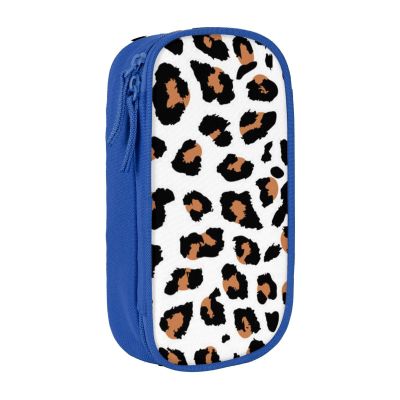 VANANI Leopard Large-Capacity Pencil Case, Blue