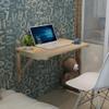 GXJBGYUSFT Invisible Wall-Mounted Folding Dining Table, Solid Wood, 80 × 50 cm, Wood Color view 4