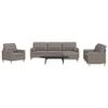 vidaXL 4-Piece Sofa Set with Footstool and Decorative Cushions, Taupe Fabric view 2