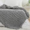 Handmade Chenille Cable-Knit Throw Blanket, Gray, 100 x 150 cm view 2