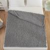 Handmade Chenille Cable-Knit Throw Blanket, Gray, 100 x 150 cm view 4