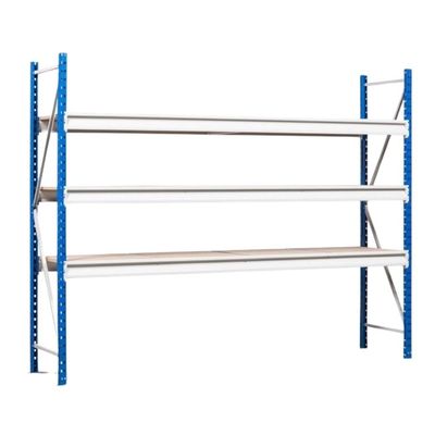 PROREGAL MAXIMUS PRO Wide-Span Shelving | Starter Unit | 450 x 200 x 120 cm | 6 Levels | Chipboard Shelves | 690 kg per Level | Light Blue/Light Gray