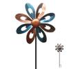 Naisicatar 26.77-Inch Metal Flower Wind Spinner for Gardens, Bronze and Blue view 1