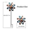 Naisicatar 26.77-Inch Metal Flower Wind Spinner for Gardens, Bronze and Blue view 2