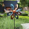 Naisicatar 26.77-Inch Metal Flower Wind Spinner for Gardens, Bronze and Blue view 4