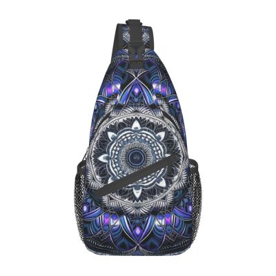 Men's Rectangular Mandala Phone Chest Bag, Multifunctional Sling Pack