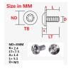 AQXYWAZQ 4-Piece CNC 416 Stainless Steel Grip Screw Set for 92FS M9, with T8 Torx Key, White view 4