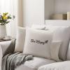 Yelolyio Bee Happy Decorative Quote Pillow Cover, Cotton-Linen, 22 x 22 in view 4