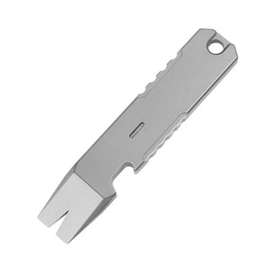 Mini EDC Titanium Pocket Pry Bar with Hanging Hole and Bottle Opener
