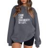 Women's Oversized Crew-Neck Sweatshirt, Casual Printed Long-Sleeve Pullover, Hoodless Streetwear view 1