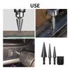 Xptieeck 3-Piece HSS Step Drill Bit Set, 3–12 mm, 4–12 mm, 4–20 mm, Straight Flute, for Metal view 3