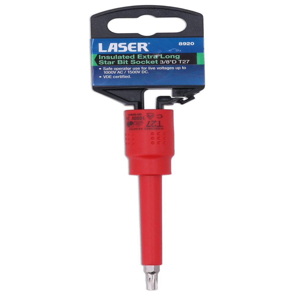 Laser Insulated Extra-Long Star Bit Socket, 3/8 in Drive, T27