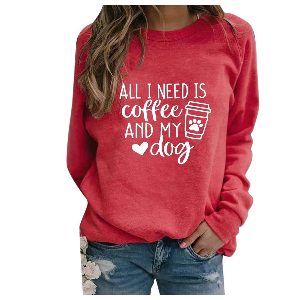 Women's Oversized Long-Sleeve Printed Crewneck Sweatshirt