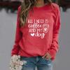 Women's Oversized Long-Sleeve Printed Crewneck Sweatshirt view 3