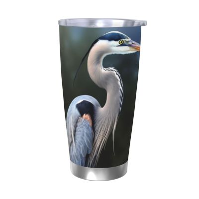Ousika 590 ml Stainless Steel Travel Tumbler with Lid and Straw, Vacuum-Insulated, Double-Wall