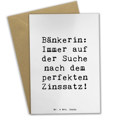 Mr. & Mrs. Panda Greeting Card, “Banker Interest Rate” Saying