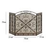 BGFYUSF Folding Fireplace Screen, 3-Panel Wrought-Iron Spark Guard view 2