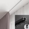 UrbanUp Recessed Ceiling Curtain Track, Quiet-Gliding Aluminum Track for Home, Kitchen, or Shower, Black, 4.6 m (15 ft) view 1