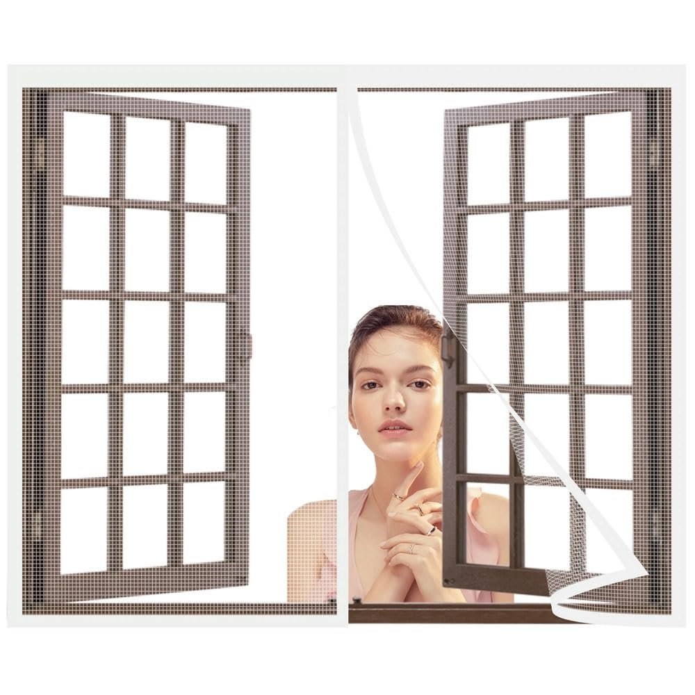 Magnetic Fly Screen Window/Door Curtain, 45 x 165 cm, White