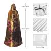 JDFHGNU Adult Unisex Hooded Cloak, Witch Cape, Cat Floral Pattern view 4