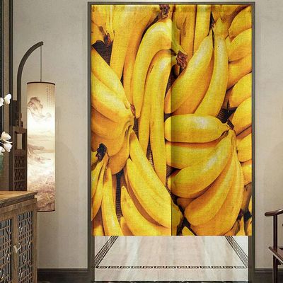 DOTBUY-SHOP 3D Banana Print Linen Noren Door Curtain, 75 x 150 cm