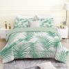 Linfye Reversible Comforter 240 x 220 cm, Green Palm Leaf Print, 4 Seasons, with 2 Pillowcases view 1