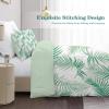 Linfye Reversible Comforter 240 x 220 cm, Green Palm Leaf Print, 4 Seasons, with 2 Pillowcases view 4