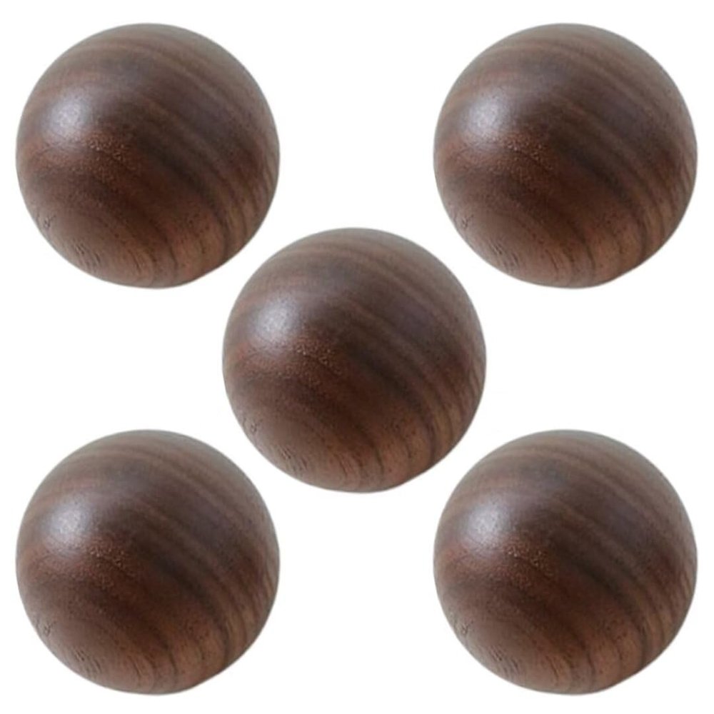 Round Wooden Cabinet Knobs, 5-Pack