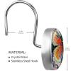 12-Piece Crystal Glass Shower Curtain Hook Set, Stainless Steel, Butterfly Design view 3