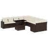 CIADAZ 11-Piece Brown Poly Rattan Garden Sofa Set with Cushions view 2