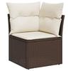 CIADAZ 11-Piece Brown Poly Rattan Garden Sofa Set with Cushions view 3