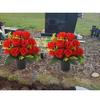 JUTTAUTO Artificial Potted Flowers, 12 Roses, Grave Decoration, Silk Flowers, 2-Piece Set view 2